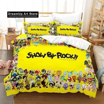 3D-принт Fashion Game Show от Rock Комплект постельного белья для мальчиков и девочек Односпальная кровать Twin Queen Полноразмерный пододеяльник Наволочка Кровать для взрослых Спальня EU Single 90x200cm