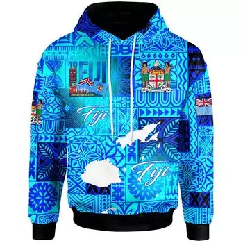 3D-принт Fiji Independence 1970 Tapa Style Polynesian Hoodies For Men Kids Fashion Streetwear Cool Hooded Sweatshirts Clothes 4XL