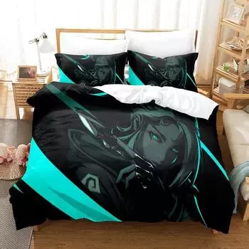 3d Print Game Jett Valorant Bedding Set Single Twin Full Queen King Size Bed Set Adult Kid Bedroom Duvet cover Sets Home Textile EU Twin 135x200cm