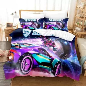3D Print Game League Rocket Bedding Set Boys Girls Twin Queen Size Duvet Cover Pillowcase Bed Kids Adult Home Textileextile 70x133cm 2pcs