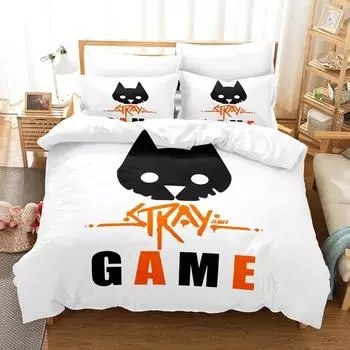3D Print Game Stray Cats Bedding Set Duvet Cover Bed Set Quilt Cover Pillowcase Comforter king Queen Size Boys Adult Bedding Set EU Single 135x200cm