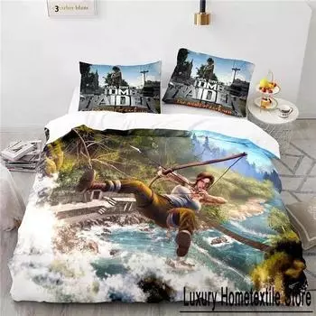 3D-принт Игра Tomb Raider Комплект постельного белья для мальчиков и девочек Twin Queen Size Пододеяльник Наволочка Кровать Детский Взрослый Домашний Текстиль 70x133cm 2pcs