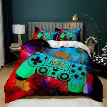 3D Print Gamepad Bedding Set,Duvet Cover Comforter Bed Set Quilt Cover Pillowcase,King Queen Twin Size Boys Girls Adults 135x200cm 2pcs