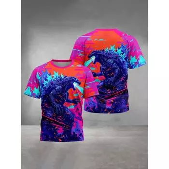 3D-принт Godzilla Детская одежда от 5 до 14 лет Мужская уличная одежда для детей Мальчик Девочки Детская футболка Топы Рубашки 100