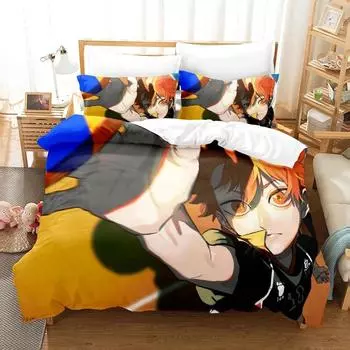 3D-принт Haikyu Anime Комплект постельного белья для мальчиков и девочек Twin Queen King Size Пододеяльник Наволочка Кровать для мальчиков Взрослый Домашний текстиль EU Single 135x200cm