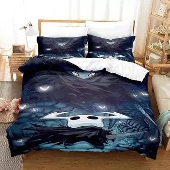 3D Print Hollow Knight Game Bedding Set Duvet Cover Bed Set Quilt Cover Pillowcase Comforter king Queen Size Boys Adult Bedding 70x133cm 2pcs