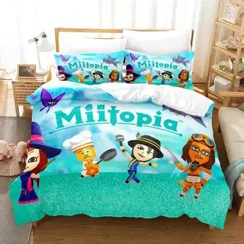 3D-принт игра Miitopia комплект постельного белья пододеяльник постельный комплект пододеяльник наволочка одеяло king size комплект постельного белья для мальчиков и взрослых 70x133cm 2pcs