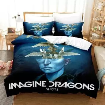 3D Print Imagine Dragons Album Cover Bedding Set Duvet Cover Bed Set Quilt Cover Pillowcase Comforter king Queen Size Boys Adult 70x133cm 2pcs