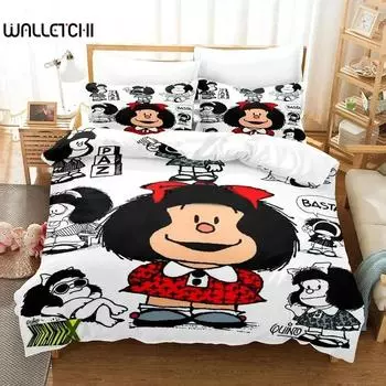 3D Print Mafalda Bedding Set Duvet Cover Bed Set Quilt Cover Pillowcase Comforter king Queen Size Boys Adult Bedding Set 70x133cm 2pcs