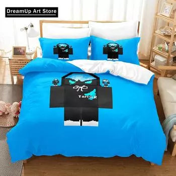 3D-принт модный комплект постельного белья Tanqr Merch для мальчиков и девочек, двуспальная кровать, полноразмерный пододеяльник, наволочка, кровать для взрослых, спальня EU Single 90x200cm