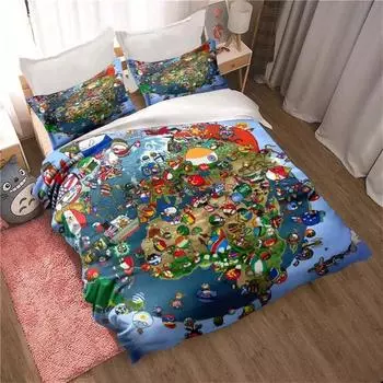 3D-принт мультфильм Countryball Polandballs Комплект постельного белья Double Twin King Пододеяльник Одеяло Наволочка Мальчики Девочки Взрослые Спальня 135x200cm 2pcs