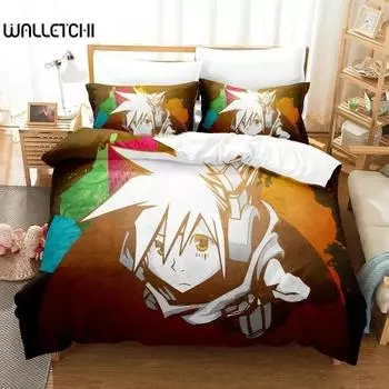 3D Print Neku Sakuraba World Ends Bedding Set Duvet Cover Bed Set Quilt Cover Pillowcase Comforter king Queen Size Boys Adult EU Single 135x200cm
