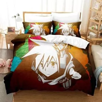 3D Print Neku Sakuraba World Ends Bedding Set Duvet Cover Bed Set Quilt Cover Pillowcase Comforter king Queen Size Boys Adult EU Single 135x200cm