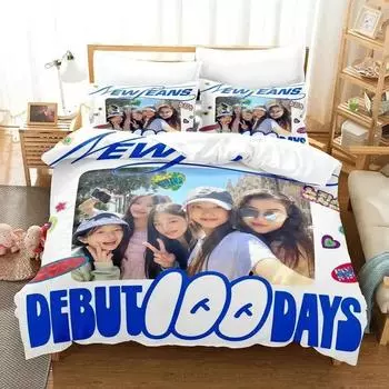 3D Print NewJeans Bunny Bedding Set Duvet Cover Bed Set Quilt Cover Pillowcase Comforter king Queen Size Boys Adult Bedding Set EU Single 135x200cm