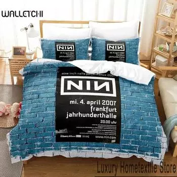3D-принт NIN Nine Inch Nails Постельное белье Пододеяльник Постельный комплект Одеяло Наволочка Одеяло King Queen Size Постельное белье для мальчиков и взрослых EU Single 135x200cm