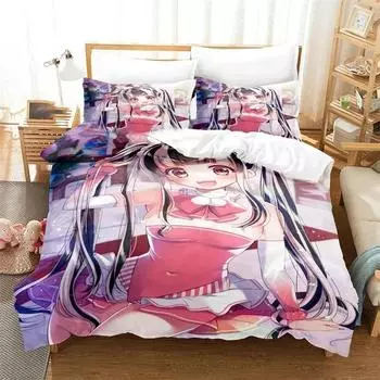 3D Print Nyubara Reona Bedding Set,Duvet Cover Comforter Bed Set Quilt Cover Pillowcase,King Queen Twin Size Boys Girls Adults 70x133cm 2pcs