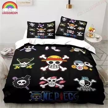 3D-принт один аниме комплект постельного белья P-piece, пододеяльник одеяло комплект постельного белья пододеяльник наволочка, размер King Queen Twin мальчик девочка взрослый 70x133cm 2pcs