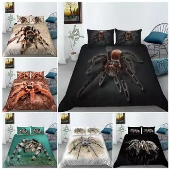 3D принт паука, домашнее постельное белье, серия насекомых, пододеяльник для спальни, наволочка, односпальная/двойная кровать, полный размер 2/3, постельное белье, украшение дома Baby 100x135cm