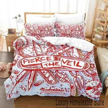 3D Print Pierce The Veil album cover Bedding Set Double Twin King Duvet Cover Comforter Pillowcase Boys Girls Adults Bedroom EU Single 135x200cm