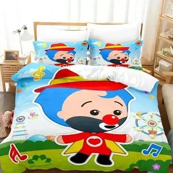 3D Print Plim Cartoon Plim Bedding Set Boys Girls Twin Queen King Size Duvet Cover Pillowcase Bed boys Adult Home Textileextile EU single(135x200cm)
