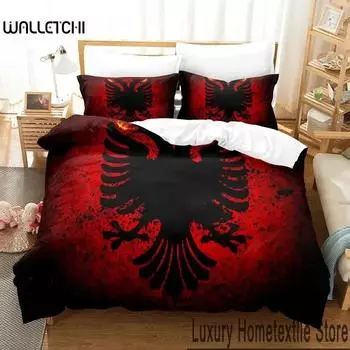 3D-принт Republika Shqiptare Постельное белье Пододеяльник Постельный комплект Одеяло Чехол Наволочка Одеяло king-size Постельное белье для мальчиков и взрослых EU Single 135x200cm