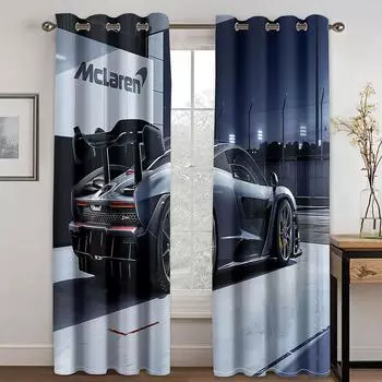 3D-принт Роскошный современный механический автомобиль Бесплатная доставка 2 шт. Тонкая оконная драпировка для гостиной, спальни, домашнего декора 100W130H(CM)40x51in&Hook