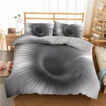 3D-принт с абстрактным психоделическим узором и завитками, комплект постельного белья для подростков, детский комплект постельного белья, одеяло из полиэстера, размер King Twin 70x133cm 2pcs