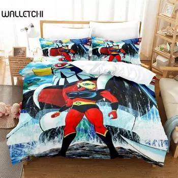3D-принт с изображением мультфильма Goldorak Grendizer UFO Robo Комплект постельного белья для мальчиков и девочек Twin Queen Size Пододеяльник Наволочка Детская кровать для взрослых 135X200cm