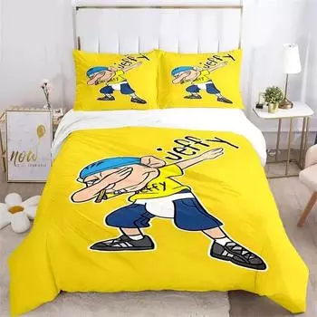 3D-принт с рисунком SML Jeffy Комплект постельного белья, пододеяльник, одеяло, комплект постельного белья, наволочка, размер King Queen Twin для мальчиков и девочек для взрослых 70x133cm 2pcs