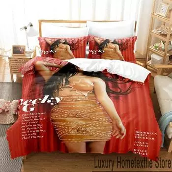 3D Print Sexy Girls Becky G Bedding Set Duvet Cover Bed Set Quilt Cover Pillowcase Comforter king Queen Size Boys Adult Bedding EU Single 135x200cm