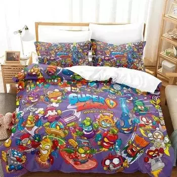 3D-принт Super Zings Комплект постельного белья для мальчиков и девочек Twin Queen King Size Пододеяльник Наволочка Кровать для мальчиков Взрослый Домашний текстиль EU Single 135x200cm