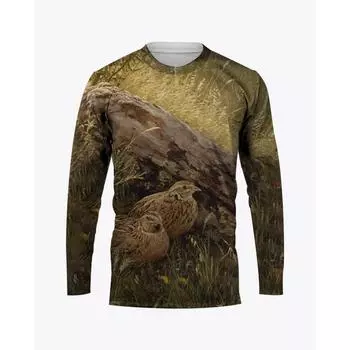 3D Print T Shirt Mens Camouflage Hunting Animals Quail O-Neck T-shirt Casual Long Sleeve Oversized Pullover Fashion Men Clothing S