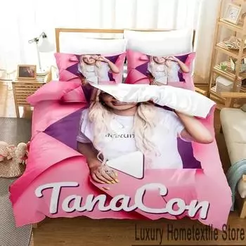3D Print Tana Mongeau TanaCon Bedding Set Duvet Cover Bed Set Quilt Cover Pillowcase Comforter king Queen Size Boys Adult EU Single 135x200cm