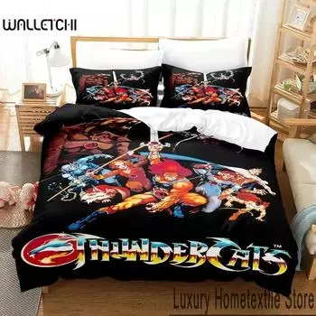3D Print Thundercats Bedding Set Boys Girls Twin Queen King Size Duvet Cover Pillowcase Bed boys Adult Home Textileextile EU Single 135x200cm