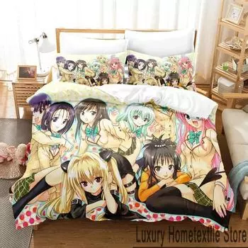 3D Print To Love Ru Darkness Bedding Set Boys Girls Twin Queen King Size Duvet Cover Pillowcase Bed boys Adult 70x133cm 2pcs