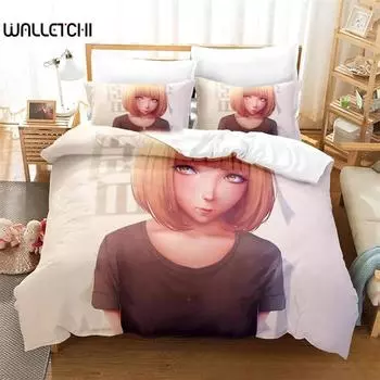 3D-принт Тюрьма Школа Аниме Комплект постельного белья для мальчиков и девочек Твин Queen King Size Пододеяльник Наволочка Кровать для мальчиков Взрослый 135x200cm 2pcs