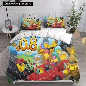 3D Печать Wobbly Life Односпальный Полуторный Двуспальный Квинсайз Кингсайз Одеяло Аниме Покрывало Наволочка 2-3 Штуки Пододеяльник Комплекты Постельного Белья EU single(135x200cm)