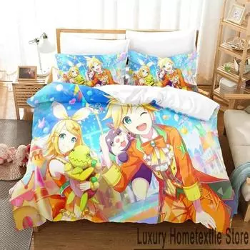 3D Print Wonderlands Showtime Anime Bedding Set Duvet Cover Bed Set Quilt Cover Pillowcase Comforter king Queen Size Boys Adult 70x133cm 2pcs