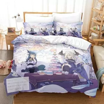 3d Print Yohane the Parhelion: Sunshine in the Mirror Bedding Set Cartoon Anime three-piece set Adult Kid Bedroom Duvetcover Set EU Twin 135x200cm