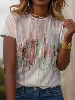 3D-принт женская футболка с круглым вырезом и принтом Target Printed Regular Fit женские футболки повседневные топы с коротким рукавом футболка Harajuku для женщин лето S