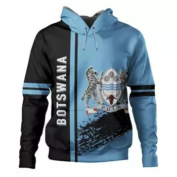 3D-печать Африка Ботсвана Карта Флаг Толстовки Для Мужчин Повседневный Национальный Герб Пуловеры Толстовки Мужские Спортивные Костюмы Топы S