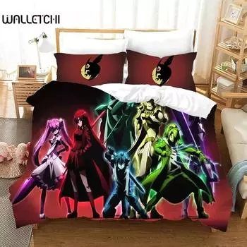 3D Printed Akame ga KILL Bedding Set Anime Duvet Cover Double Twin Full Queen King Adult Kids Bedclothes Quilt Cover EU Single 135x200cm