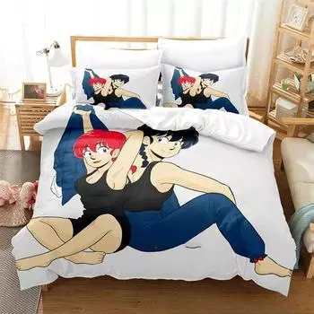 3D Printed Anime Anime Ranma Bedding Sets exquisite bed supplies set duvet cover bed comforter set luxury birthday gift 70x133cm 2pcs