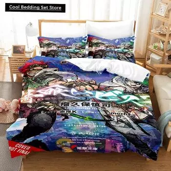 3D Printed Anime Bed Sheet Sabikui Bisco Bedding Set Single Twin Full Queen King Size Bed Set Adult Kid Bedroom Duvetcover Sets US Queen(228x228cm)