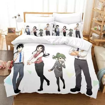 3D Printed Anime My Senpai Is Annoying Bedding Set Duvet Cover Double Twin Full Queen King Adult Kids Bedclothes Quilt Cover EU Twin 135x200cm