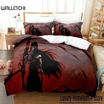 3d Printed Anime Zangetsu Bleach Bedding Set, Single, Twin, Full, Queen, King Size Bed Set, Adult, Kid, Bedroom Duvet Cover Sets 70x133cm 2pcs