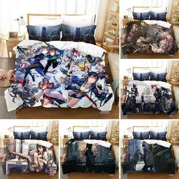 3D Printed Arknights Bedding Set Pillowcase Game Duvet Cover Double Twin Full Queen King Adult Kids Bedclothes Quilt Cover EU Single 135x200cm