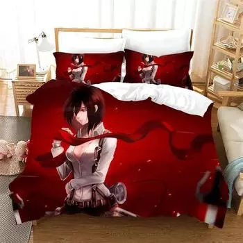 3D Printed Attack On Titan Duvet Cover Bedding Comforter sets Soft Quilt Cover and Pillowcases Single Double Queen King 70x133cm 2pcs