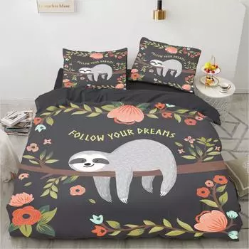 3D Printed Bedspread Sloth Duvet Cover Bedding Set Ultra-fine Fiber Pillowcase New Wholesale Colorful And Comfortable Kit 70x133cm 2pcs