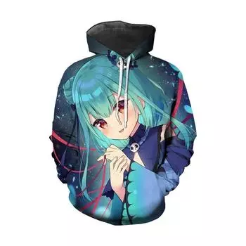 Детская толстовка с капюшоном с 3D-принтом для мужчин и женщин, повседневные спортивные свитера с длинным рукавом, креативная серия для девочек, топы с анимационным принтом S